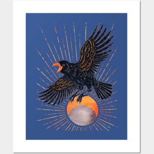 Crow and Moon Posters and Art